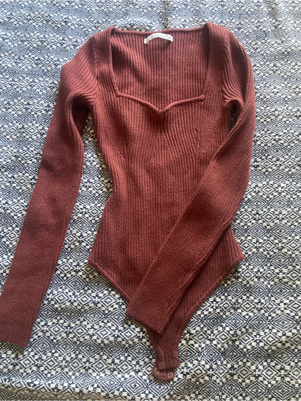 Abercrombie Ribbed Long-Sleeve Bodysuit Sweater